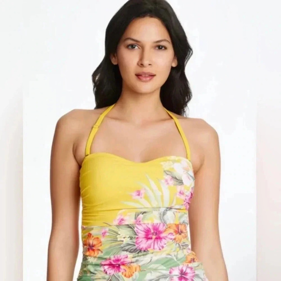 Bleu Rod Beattie  Paradiso Bandeau Tankini Top and Sarong Hipster Bottom - Picture 6 of 13